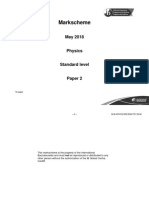 Physics Paper 2 TZ1 SL Markscheme