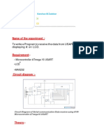 Name of The Experiment:: To Write A Program To Receive The Data From USART and Displaying It On LCD