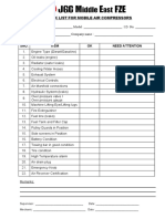 Check List For Mobile Air Compressor