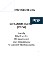 Power Systems Lecture Series: Part Vii. Unsymmetrical Faults (Open Case)