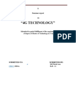 "4G Technology": A Seminar Report On