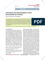 Fabrication and Characterization of Zno Nanorods/Pd-Au Contacts