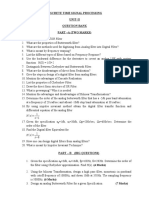 Discrete Time Signal Processing Unit-Ii Question Bank Part - A (Two Marks)