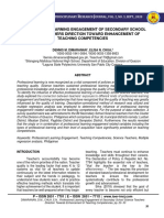 Professional Learning Engagement of Secondary School Science Teachers Direction Toward Enhancement of Teaching Competencies