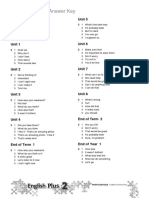 Speaking Tests Answer Key: Diagnostic Unit 5