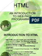 Introduction To HTML