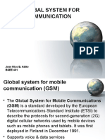 GSM - Global System For Mobile Communication: Jose Rico B. Abito BSEE 401