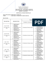 Schools Division of Negros Oriental Bindoy 1 District Individual Work Week Plan Name of Personnel: GERALDO N. QUILLAO Cabcaban Community High School