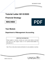 Tutorial Letter 501/0/2020: Financial Strategy