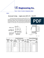 External Circlip:-Light Series DIN 471 / IS 3075: Circlip Dimensions Groove Dimensions