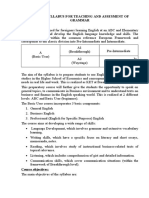 Definition Sample Syllabus For Teaching and Assesment of Grammar