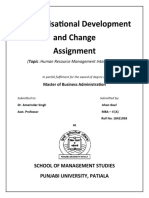 Organisational Development and Change Assignment: School of Management Studies Punjabi University, Patiala