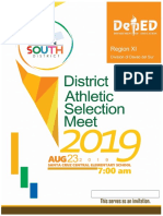 District Athletic Selection Meet Programme