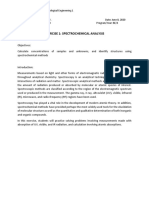 Exercise 1: Spectrochemical Analysis: BE132P Instrumentation in Biological Engineering 1