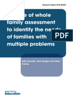 Use of Whole Family Assessment To Identify The Needs of Families With Multiple Problems