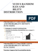 Continuous Random Variables and Probability Distribution