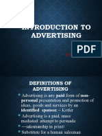 Introduction To Advertising: D Rajendrababu