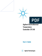 Agilent Electrothermal Temperature Controller ETC 60: User's Guide