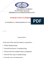 Introduction To Epidemiology: Arba Minch University School of Public Health Epidemiology and Biostatistics Unit