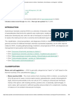 Autoimmune Hemolytic Anemia in Children - Classification, Clinical Features, and Diagnosis - UpToDate