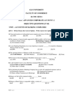 Gls University Faculty of Commerce Sub: Advanced Corporate Account - 2 Objective Questions (17-18) Unit:-Accounts of Banking Companies