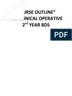 Course Outline" Pre-Clinical Operative 2 Year Bds