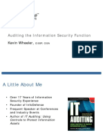 Auditing The Information Security Function Kevin Wheeler, CISSP