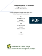 A Report Submitted To Prof. Girija Shankar Semuwal: Assignment 3: Kanpur Confectioneries Private Limited (A)