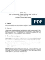 Spring 2018 Lab Assignment #4: Understanding Cache Memories Assigned: Apr. 25 Deadline: May 9, 04:59:59 PM