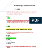 Artificial Lift Technology Quizzes Questions: Lecture # 1 Sept 3, 2020