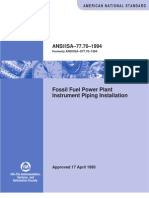 Ansi/I - 77.70 - 4: Fossil Fuel Power Plant Instrument Piping Installation