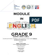 Grade 9: Express Permission, Obligation, and Prohibition Using Modals (