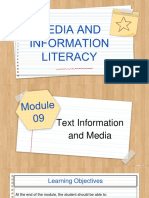 Media and Information Literacy Module 9