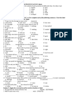 Section 1: Choose The Word That Has The Underlined Parts Pronounced Differently From The Others (1pt)