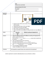 Procedure: Mass of Tin Difficulty in Pushing and Stopping The Tin