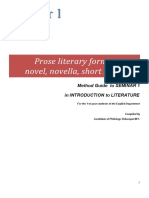 Prose Literary Forms: Novel, Novella, Short Story.: Method Guide To SEMINAR 1 in Introduction To Literature