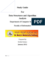 Study Guide For Data Structures and Algorithm Analysis: Department of Computer Science Faculty of Informatics