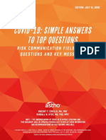 COVID-19: Simple Answers To Top Questions: Risk Communication Field Guide Questions and Key Messages