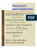 Boyce/Diprima 9 Ed, CH 2.6: Exact Equations & Integrating Factors