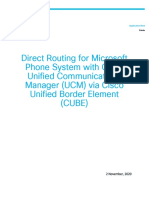 Direct Routing For Microsoft Phone System With Cisco Unified Communications Manager (UCM) Via Cisco Unified Border Element (CUBE)