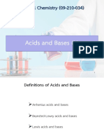 General Chemistry (09-210-034) : Acids and Bases #1