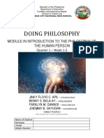 Doing Philosophy: Module in Introduction To The Philosophy of The Human Person