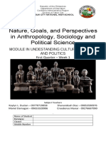 Nature, Goals, and Perspectives in Anthropology, Sociology and Political Science