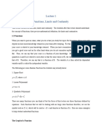 Lecture 1 Functions, Limits and Continuity