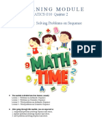 Learning Module: MATHEMATICS G10 Quarter 2 Module 1: Solving Problems On Sequence