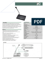 IP Network & Intercom Paging Microphone: Specifications Description