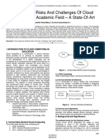 Implications, Risks and Challenges of Cloud Computing in Academic Field - A State-Of-Art