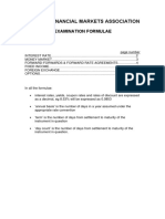 Aci - The Financial Markets Association: Examination Formulae