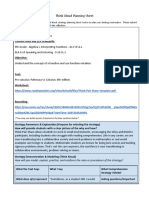 Gaspars Think Aloud Strategy Planning Sheet