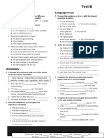 Unit 4 Test B: Listening Language Focus